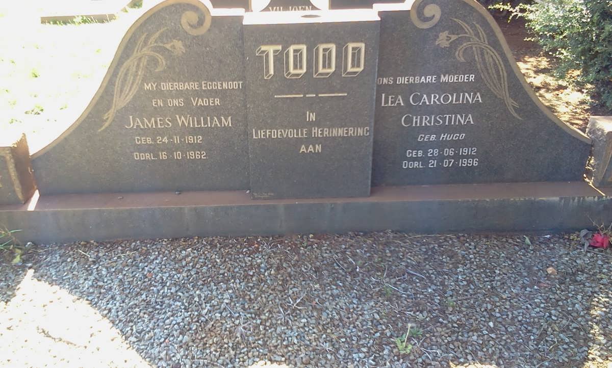 TODD James William 1912-1962 &amp; Lea Carolina Christina HUGO 1912-1996