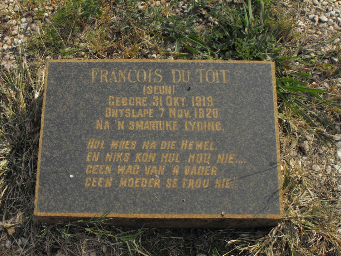 TOIT Francois, du 1919-1920
