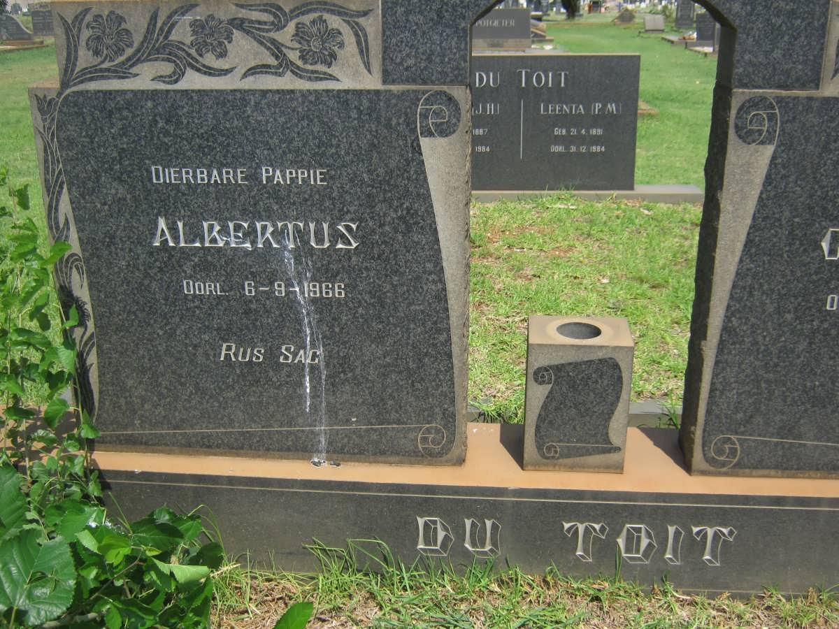TOIT Albertus, du -1966
