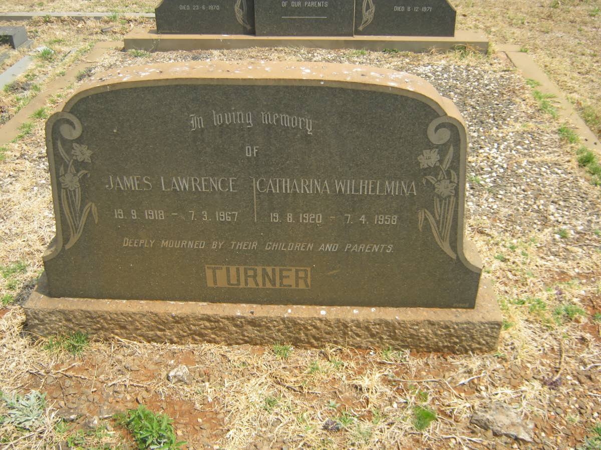 TURNER James Lawrence 1918-1967 &amp; Catharina Wilhelmina 1920-1958