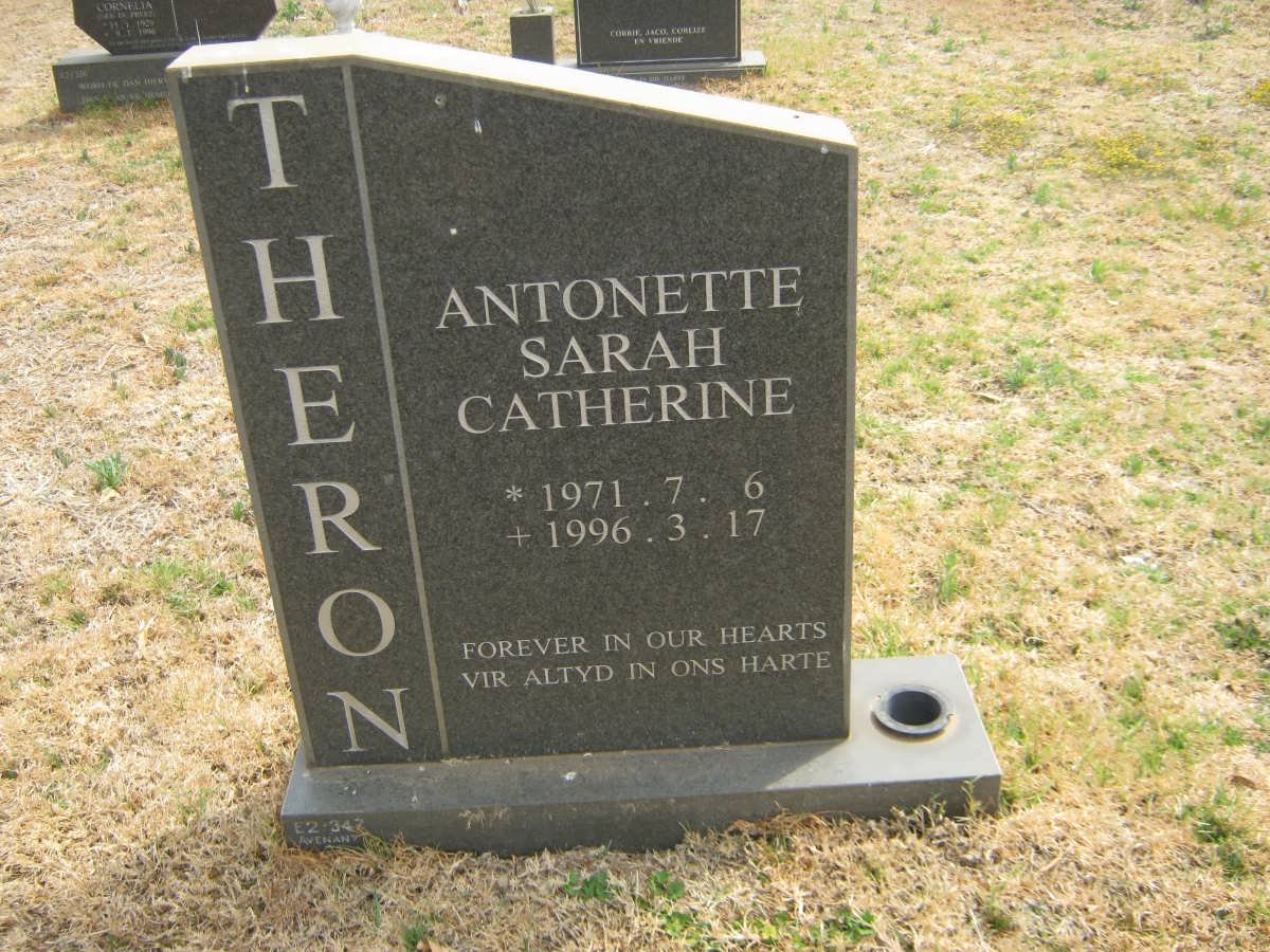 THERON Antonette Sarah Catherine 1971-1996