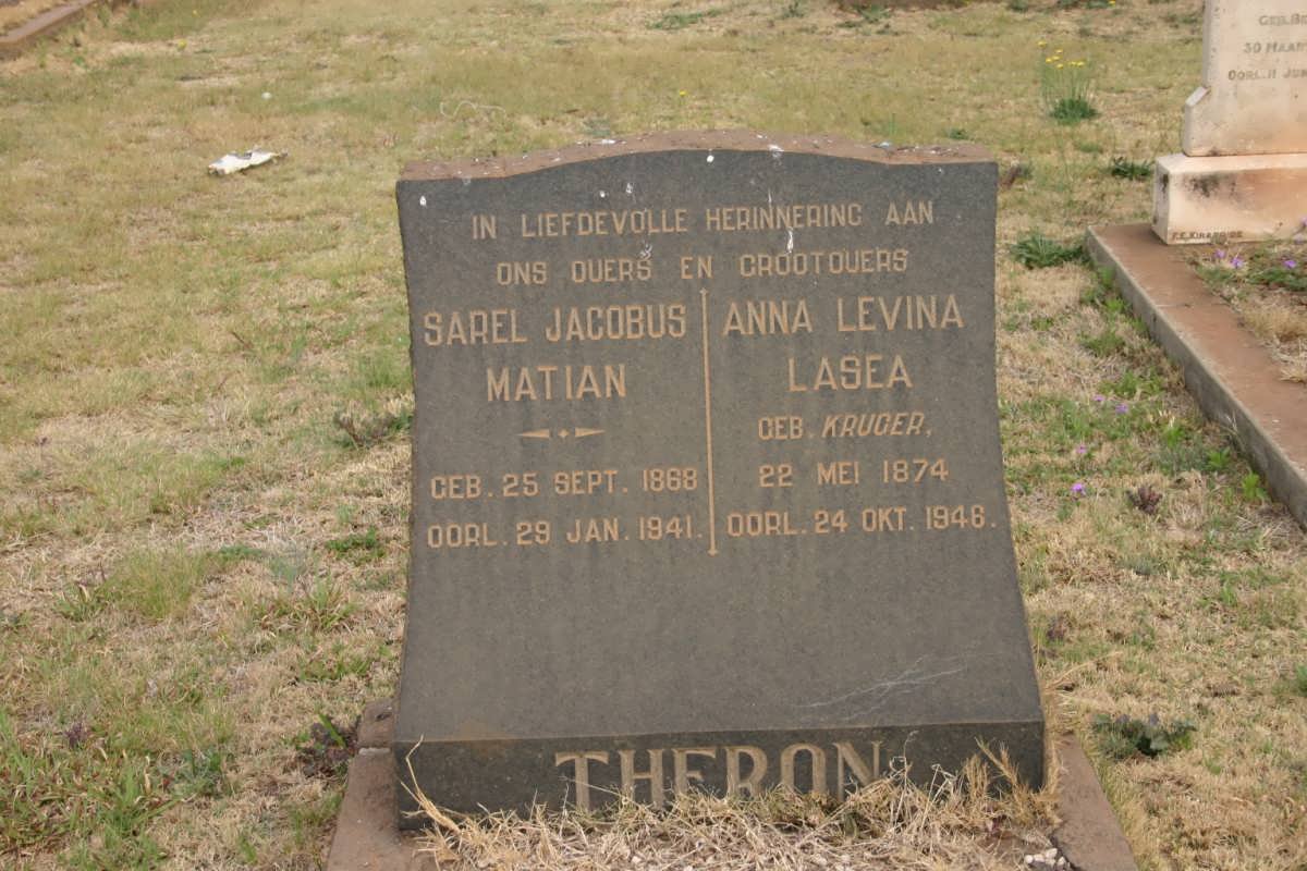 THERON Sarel Jacobus Matian 1868-1941 &amp; Anna Levina Lasea KRUGER 1874-1946