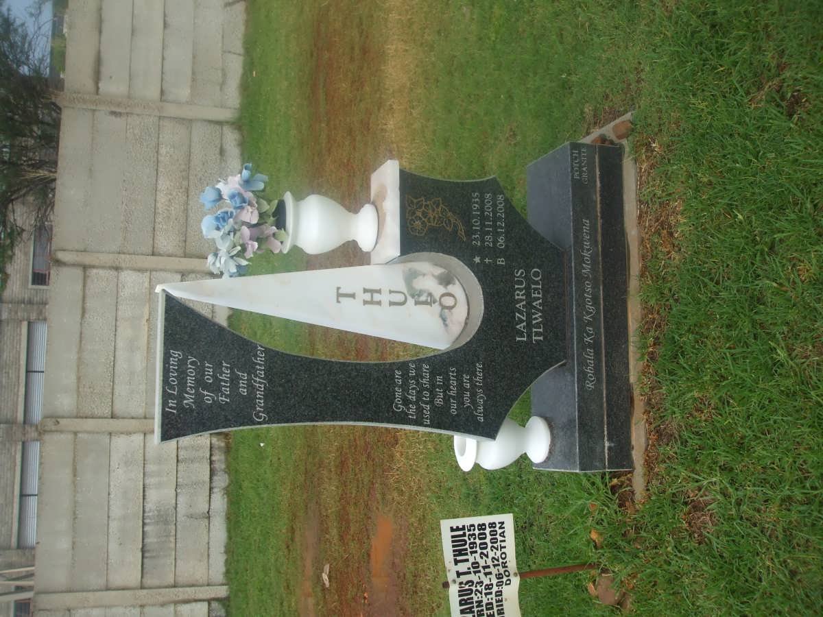 THULO Lazarus Tlwaelo 1935-2008