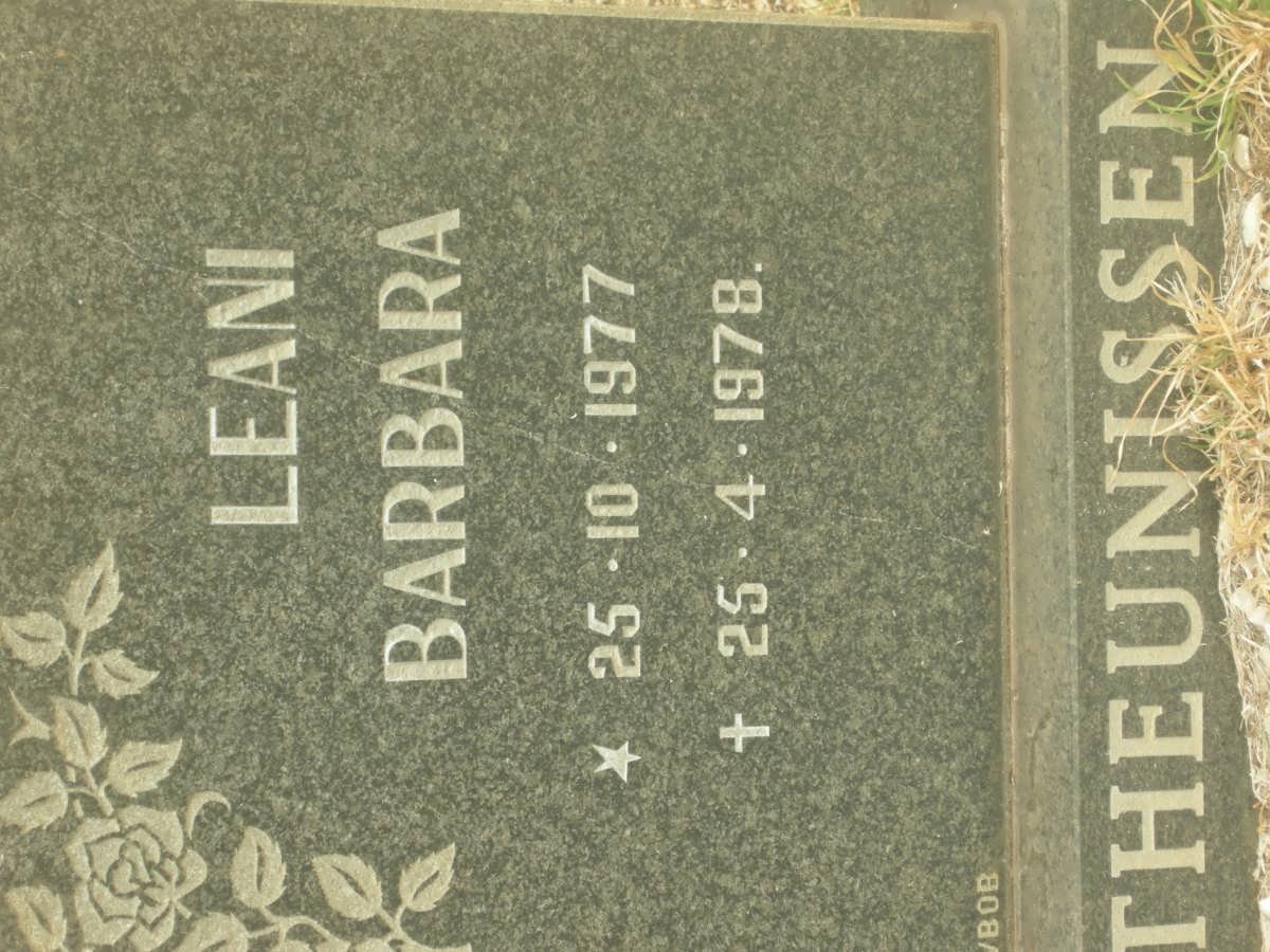THEUNISSEN Leani Barbara 1977-1978