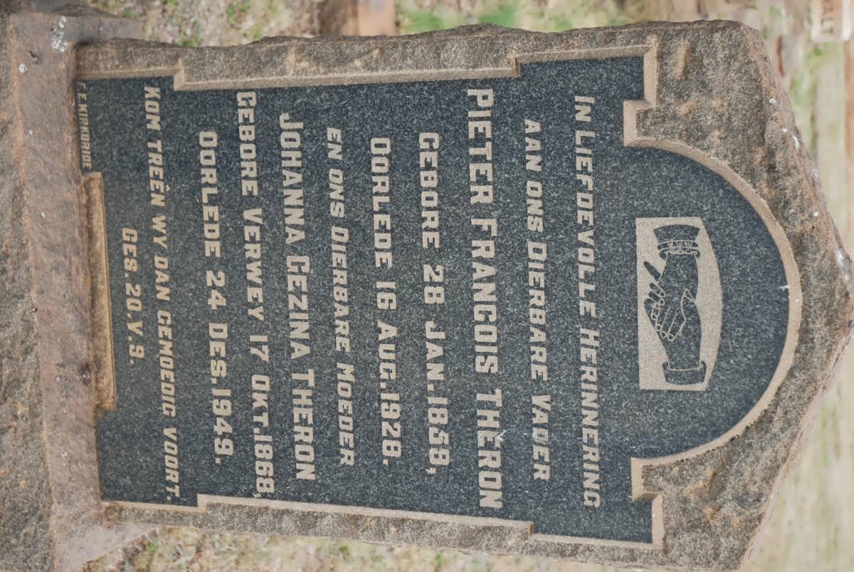 THERON Peter Francois 1859-1928 &amp; Johanna Gezina VERWEY 1869-1949