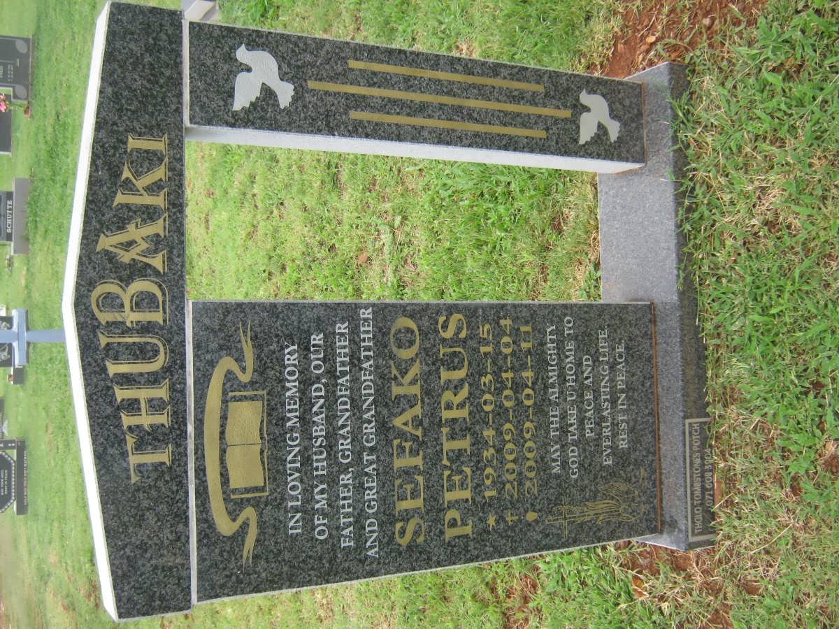 THUBAKI Sefako Petrus 1934-2009