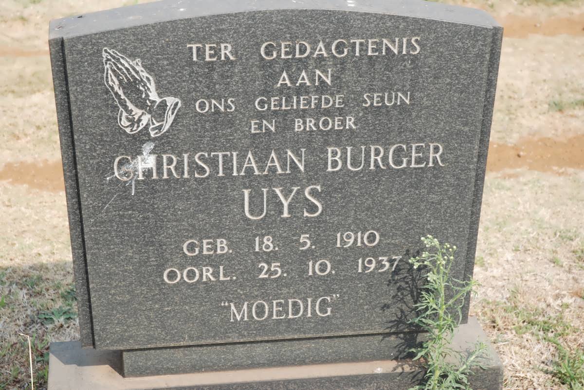 UYS Christiaan Burger 1910-1937