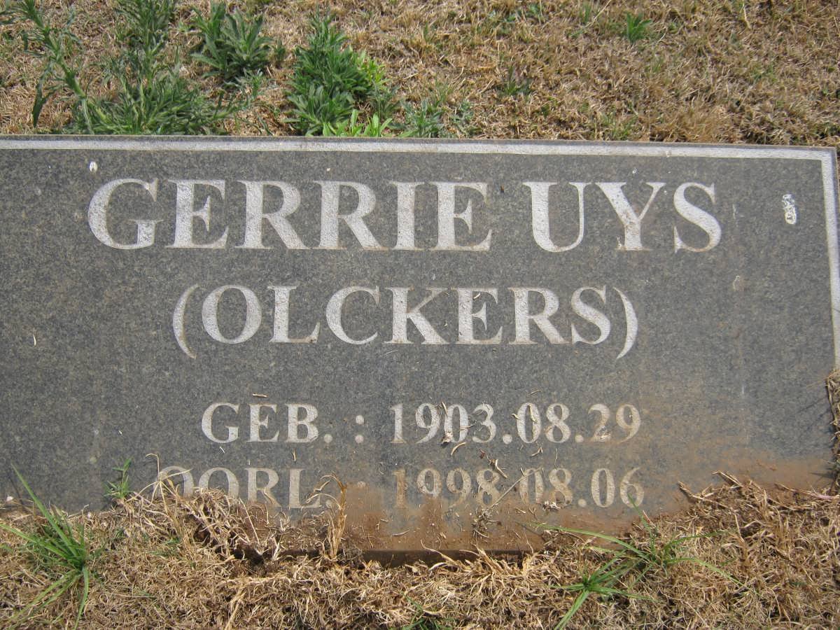 UYS Gerrie nee OLCKERS 1903-1998