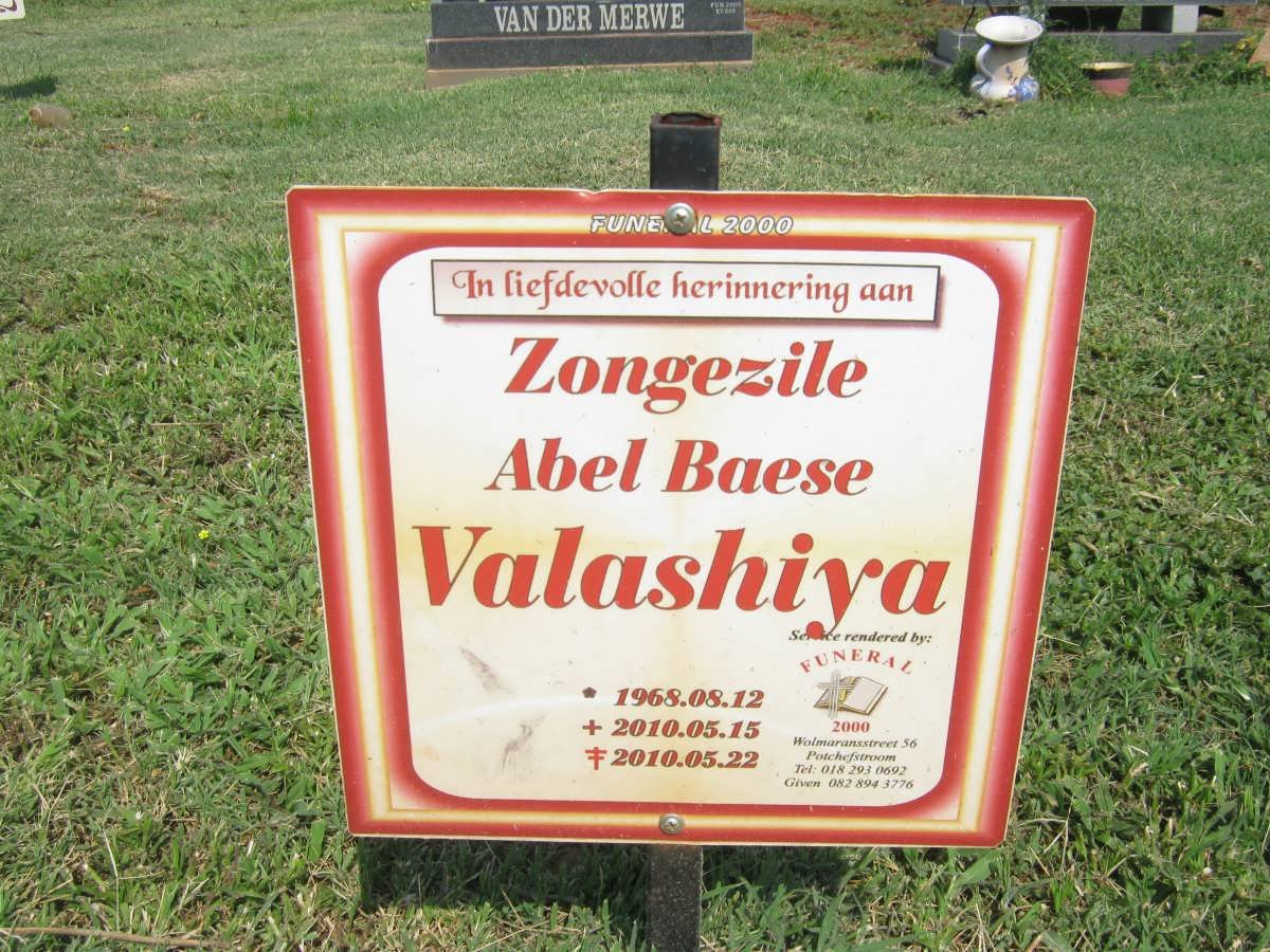 VALASHIYA Zongezile Abel Baese 1968-2010