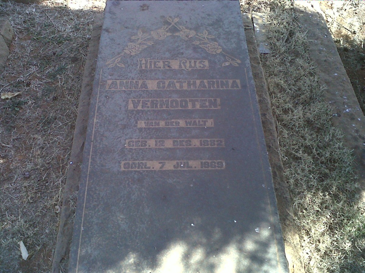VERMOOTEN Anna Catharina nee VAN DER WALT 1882-1969