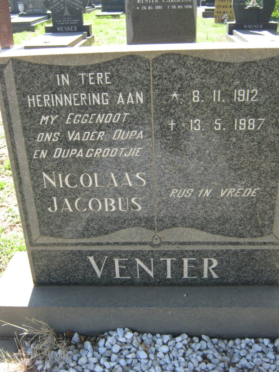VENTER Nicolaas Jacobus 1912-1987