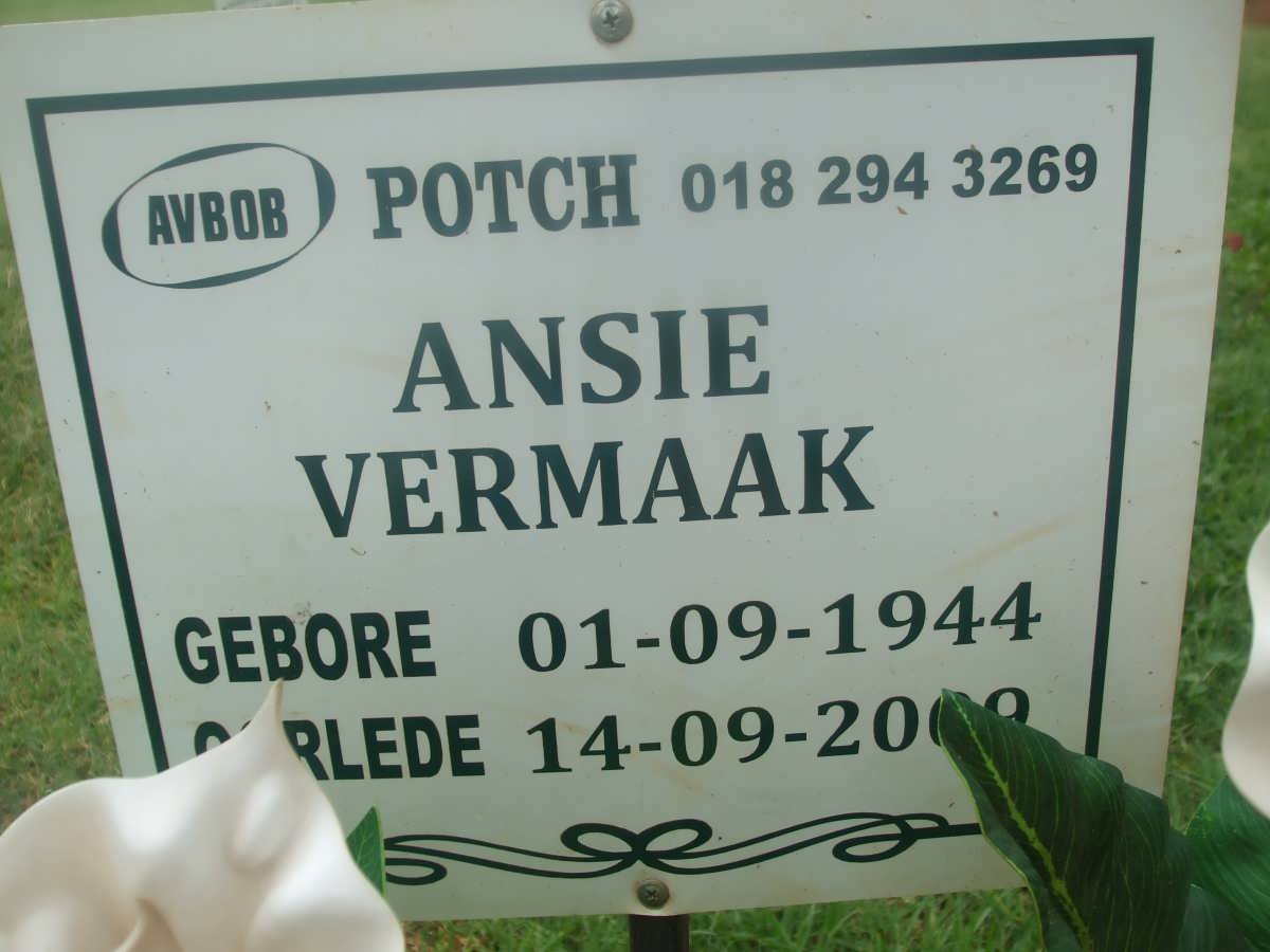 VERMAAK Ansie 1944-2009