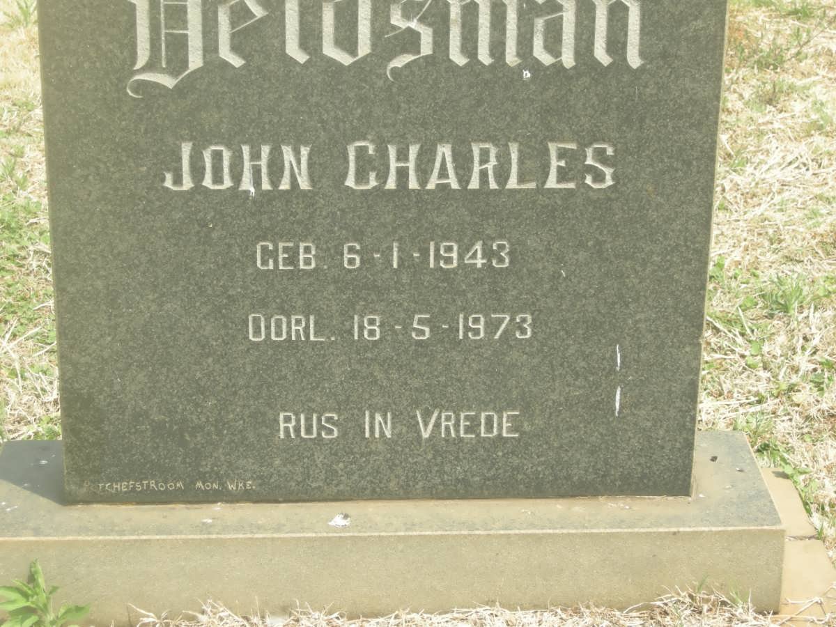 VELDSMAN John Charles 1943-1973