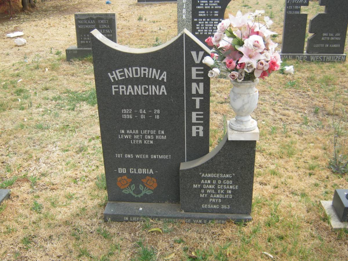 VENTER Hendrina Francina 1922-1996