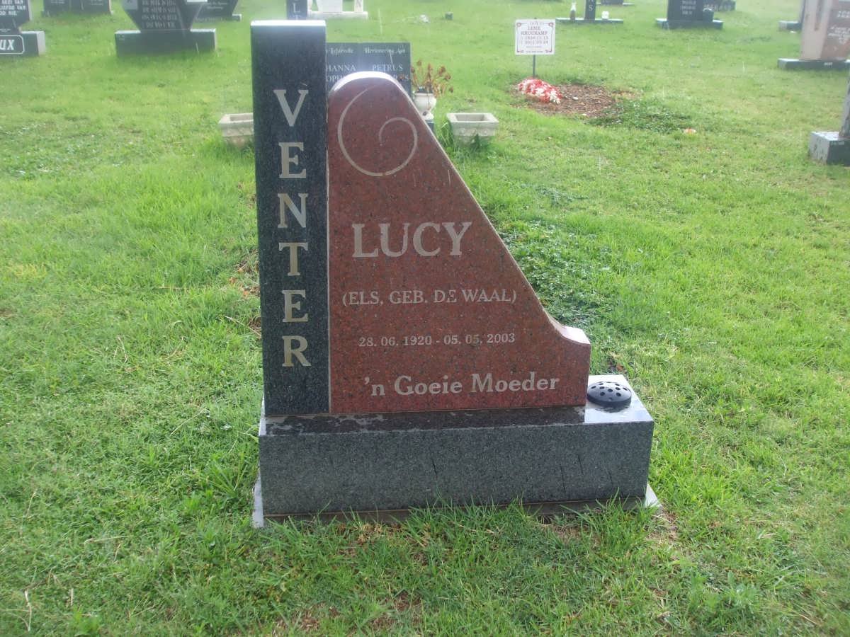 VENTER Lucy nee DE WAAL voorheen ELS 1920-2003