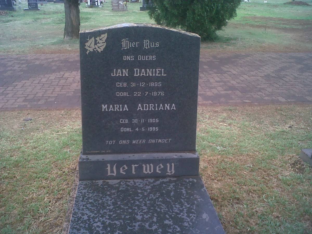 VERWEY Jan Daniël 1895-1976 &amp; Maria Adriana 1905-1995