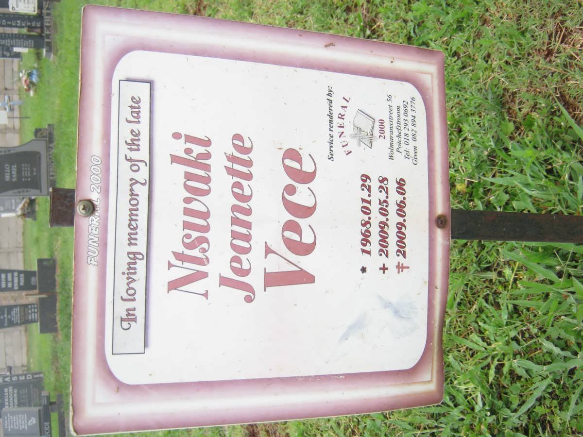 VECE Ntswaki Jeanette 1968-2009