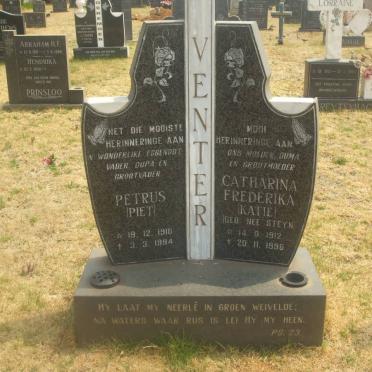 VENTER Petrus 1910-1994 &amp; Catharina Frederika STEYN 1912-1996