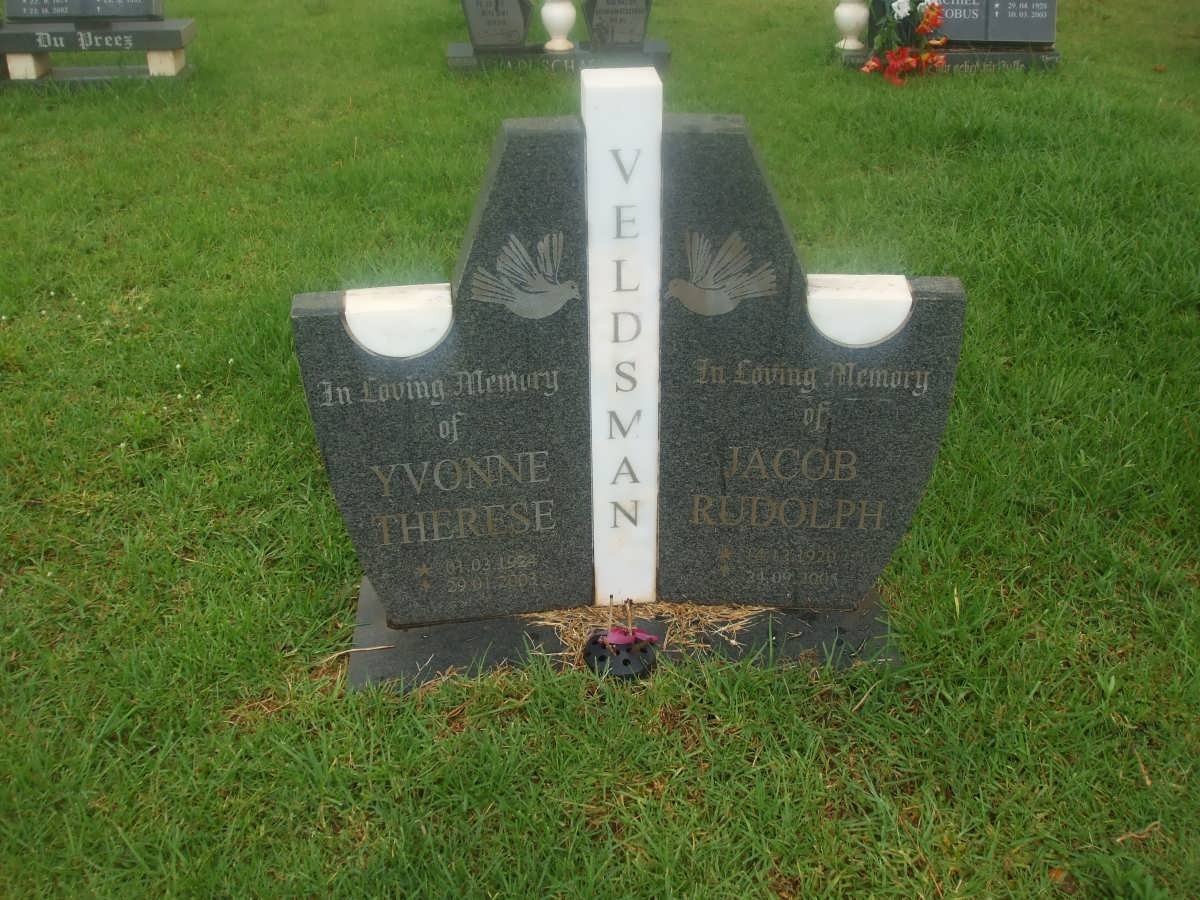 VELDSMAN Jacob Rudolph 1920-200? &amp; Yvonne Therese 1924-2003