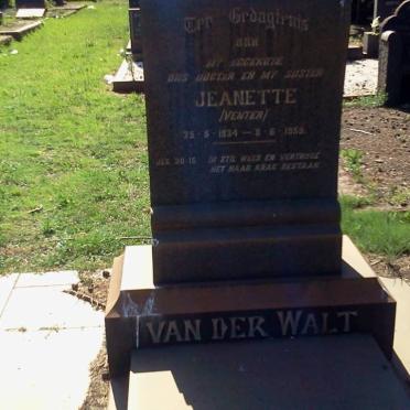 WALT Jeanette, van der nee VENTER 1934-1959
