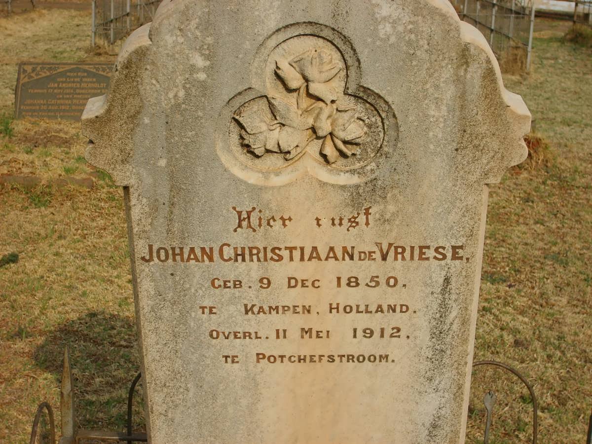 VRIESE Johan Christiaan, de 1850-1912 