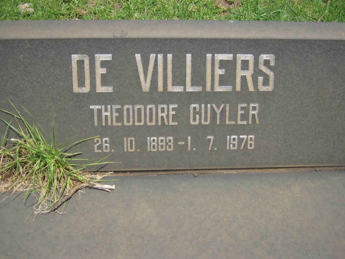 VILLIERS Theodore Cuyler, de 1893-1976