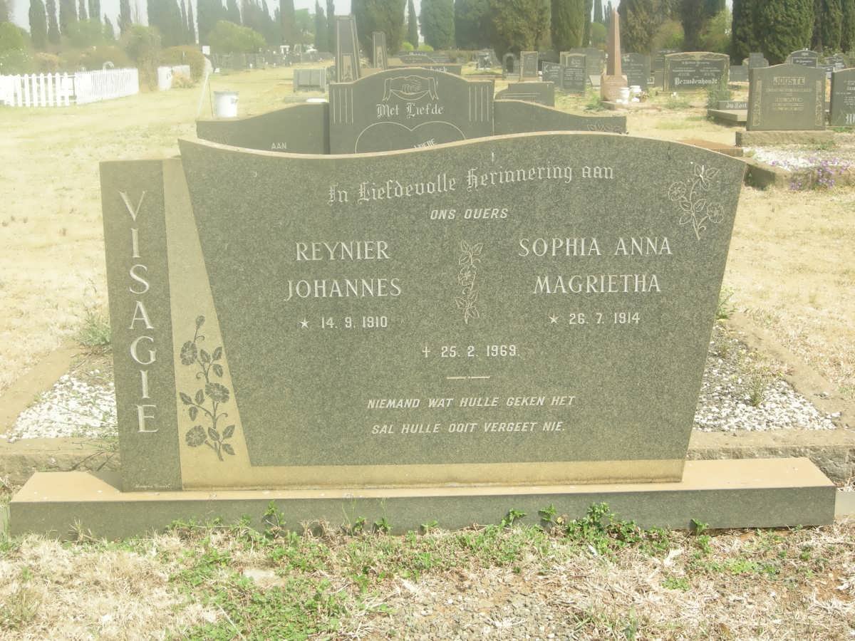 VISAGIE Reynier Johannes 1910-1969 &amp; Sophia Anna Magrietha 1914-1969
