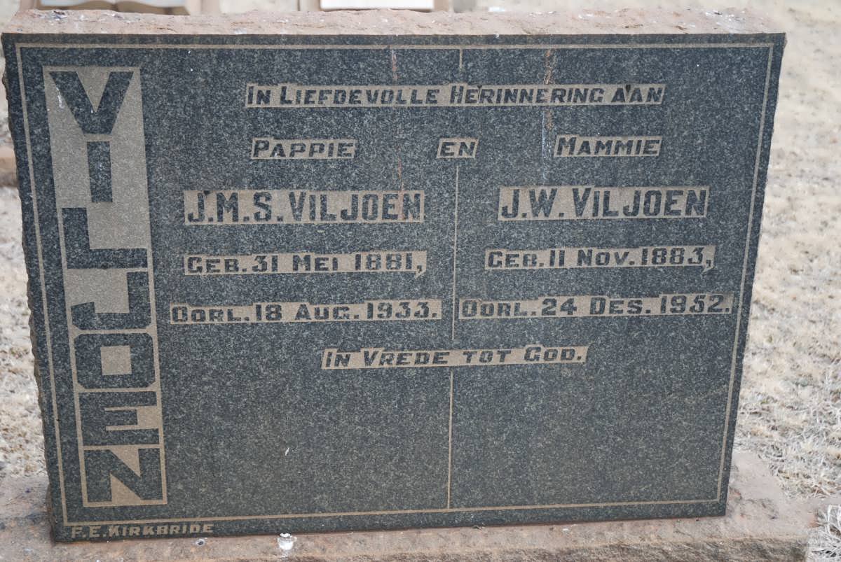 VILJOEN J.M.S. 1881-1933 &amp; J.W. 1883-1952
