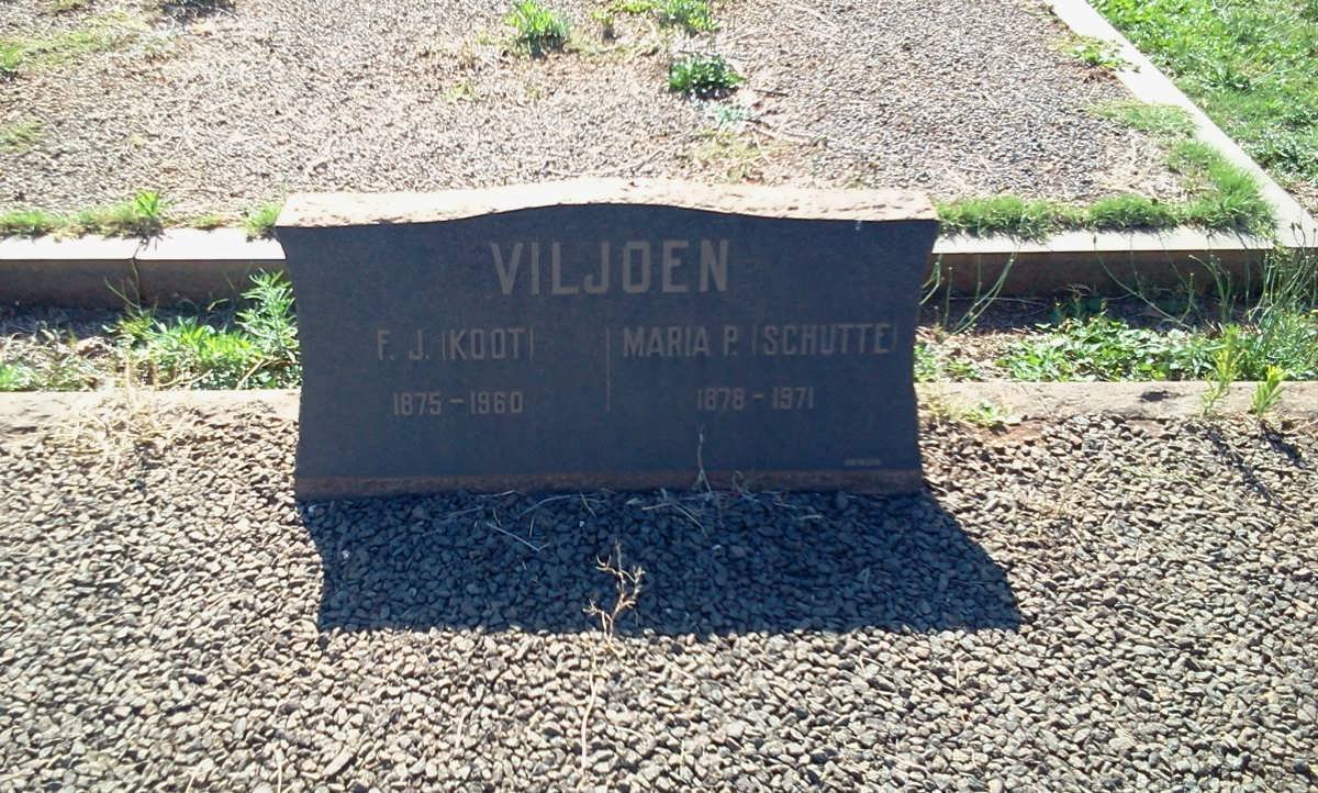 VILJOEN F.J. 1875-1960 Maria P. SCHUTTE 1878-1971