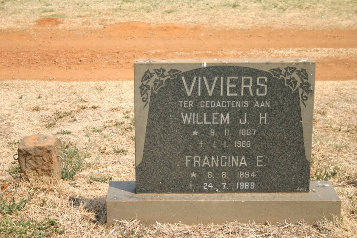 VIVIERS Willem J.H. 1887-1980 &amp; Francina E. 1894-1986