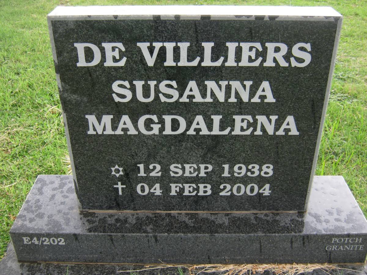 VILLIERS Susanna Magdalena, de 1938-2004