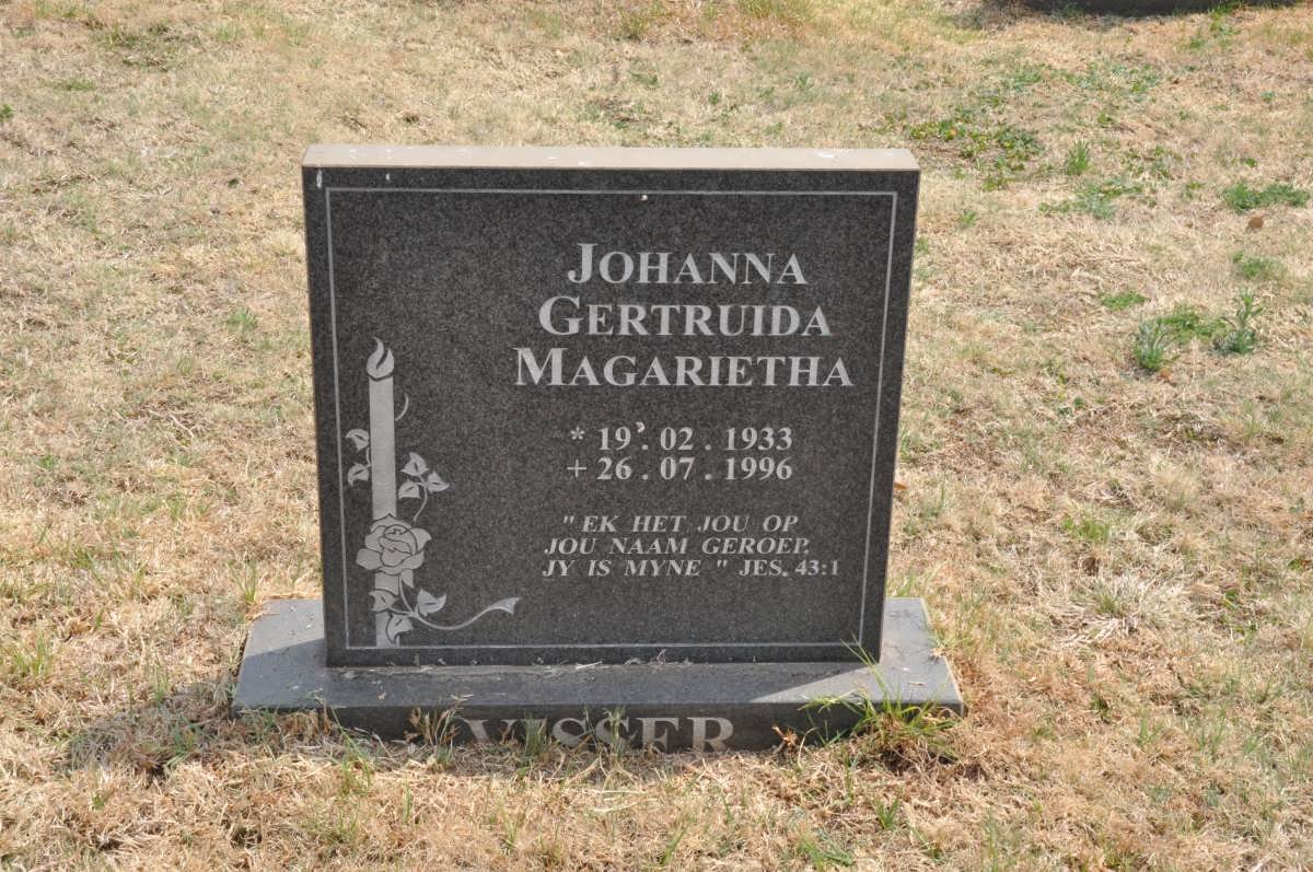 VISSER Johanna Gertruida Magarietha 1933-1996