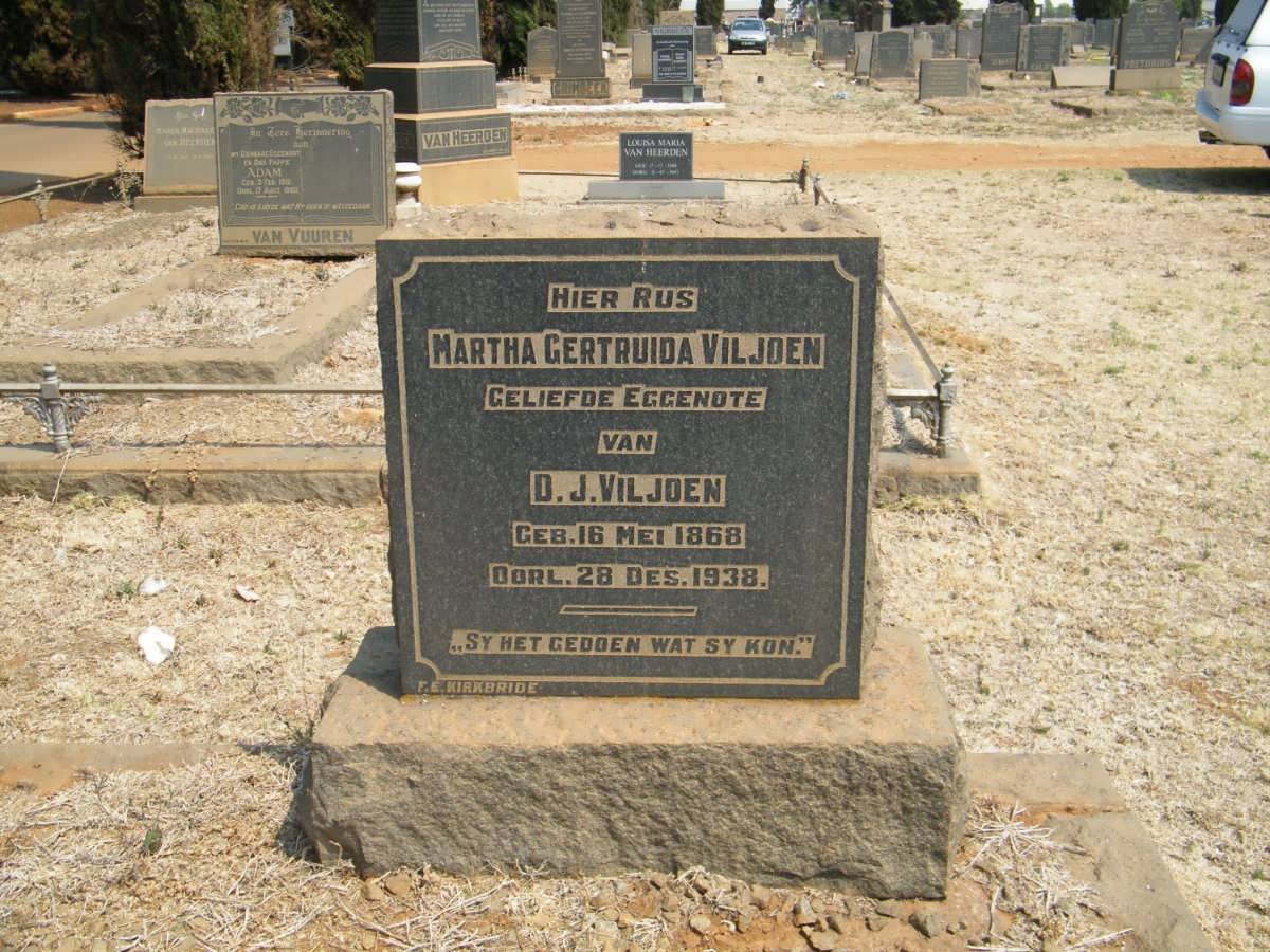 VILJOEN Martha Gertruida 1868-1938