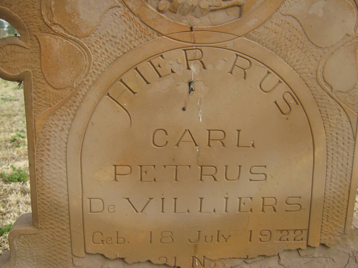 VILLIERS Carl Petrus, de 1922-1933