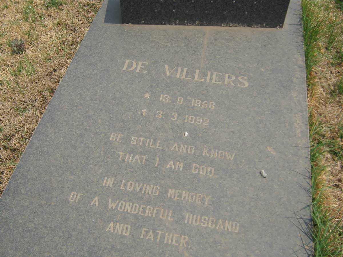 VISSER De Villiers 1958-1992