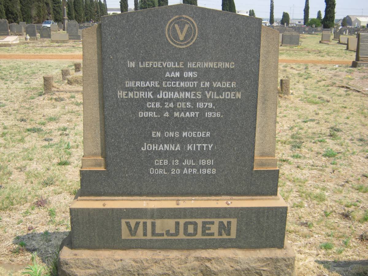 VILJOEN Hendrik Johannes 1879-1936 &amp; Johanna 1881-1968