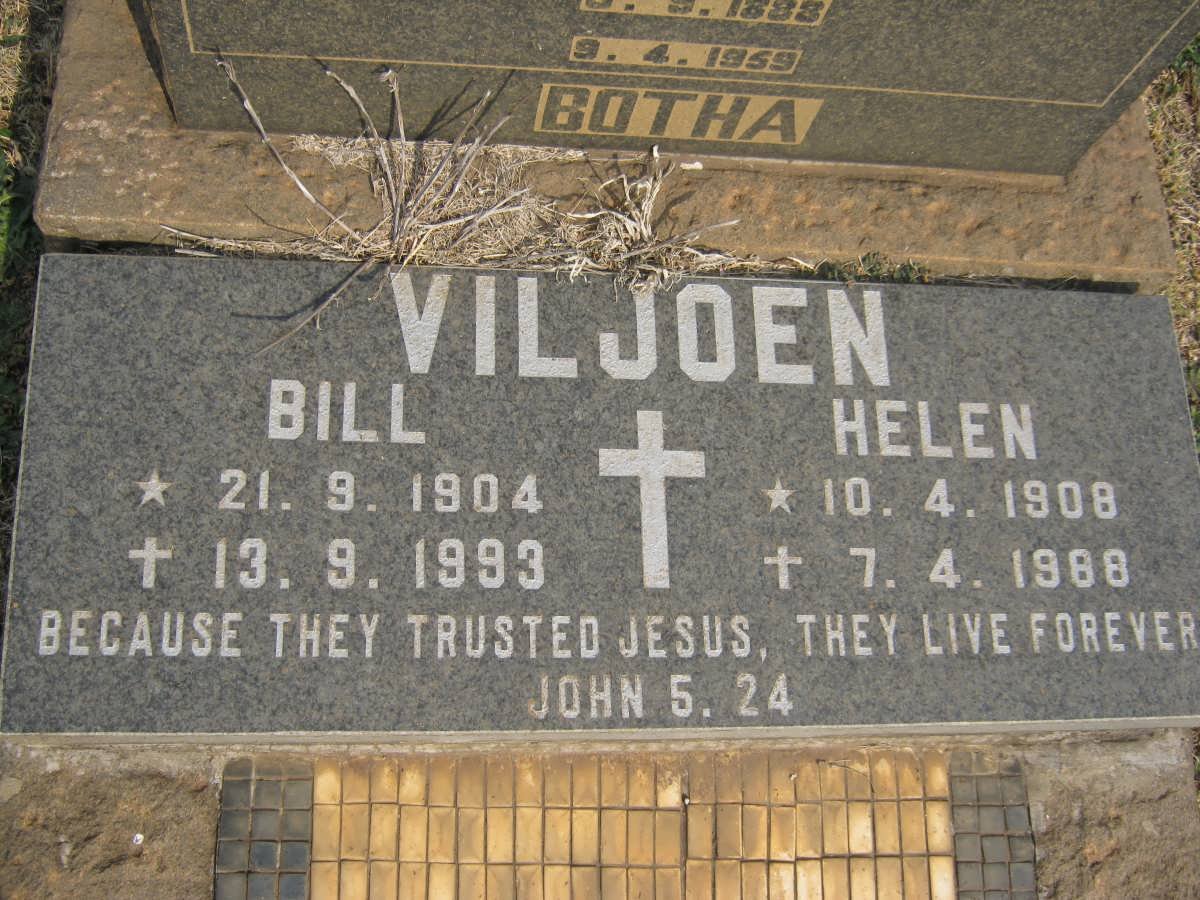 VILJOEN Bill 1904-1993 &amp; Helen 1908-1988