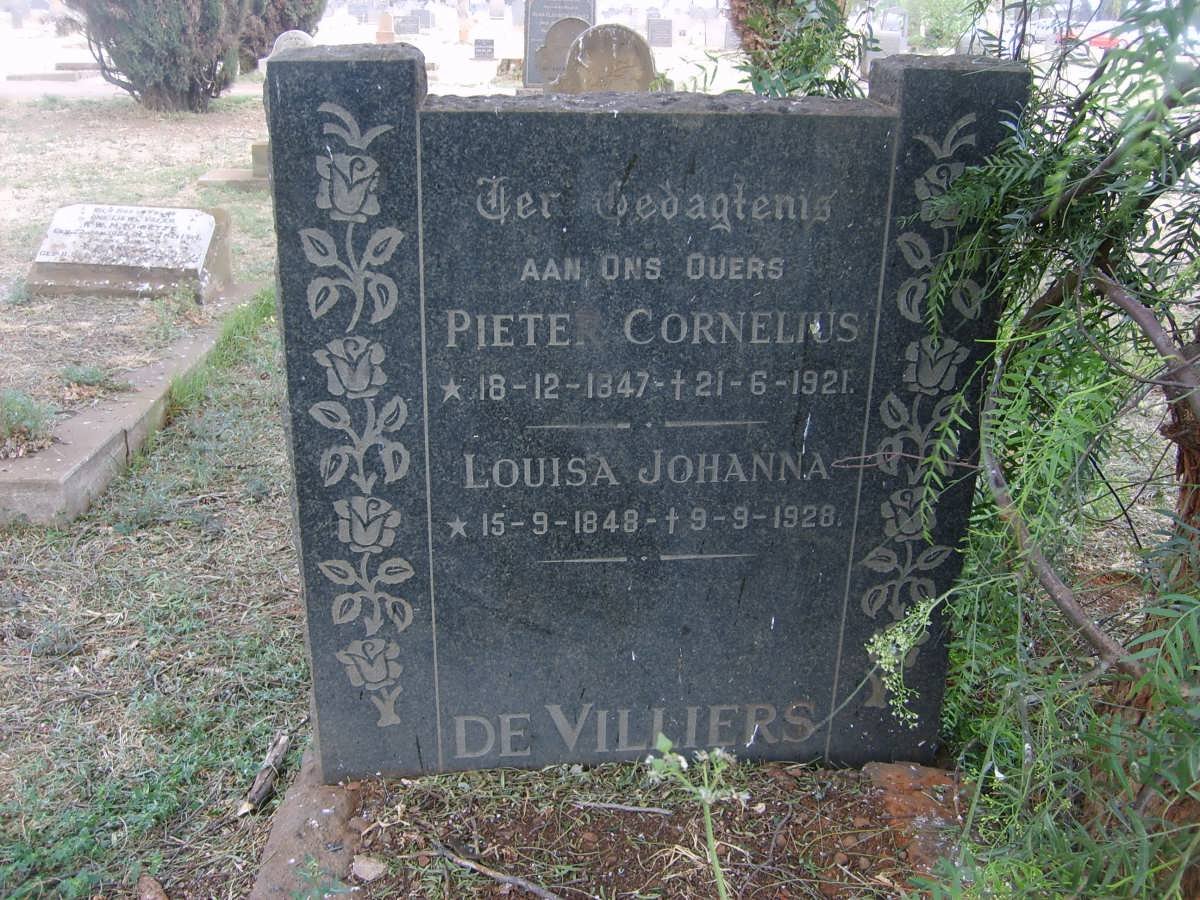 VILLIERS Pieter Cornelius, de 1847-1921 &amp; Louisa Johanna 1848-1928 