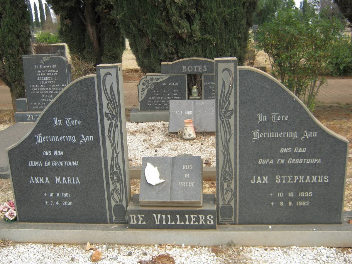 VILLIERS Jan Stephanus, de 1895-1982 &amp; Anna Maria 1901-2000