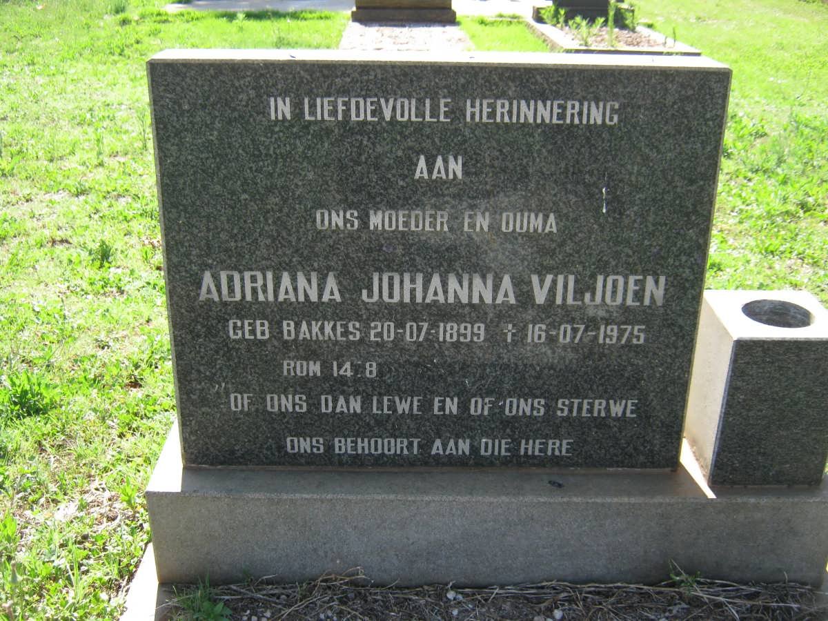 VILJOEN Adriana Johanna nee BAKKES 1899-1975