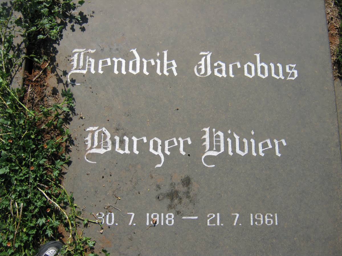 VIVIER Hendrik Jacobus Burger 1918-1961