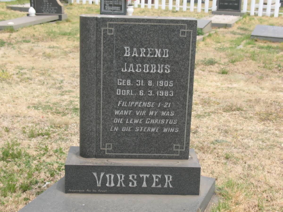 VORSTER Barend Jacobus 1905-1983
