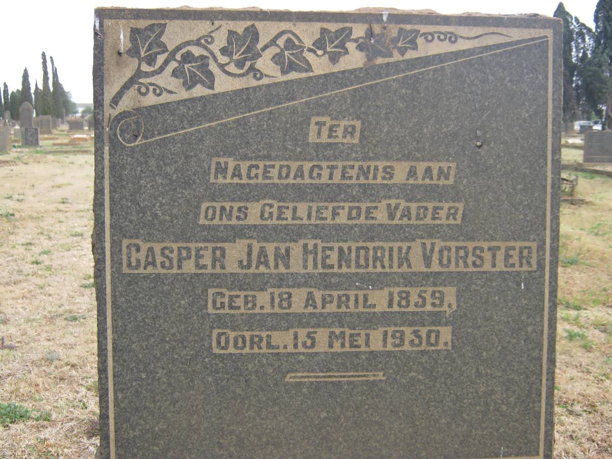 VORSTER Casper Jan Hendrik 1859-1930