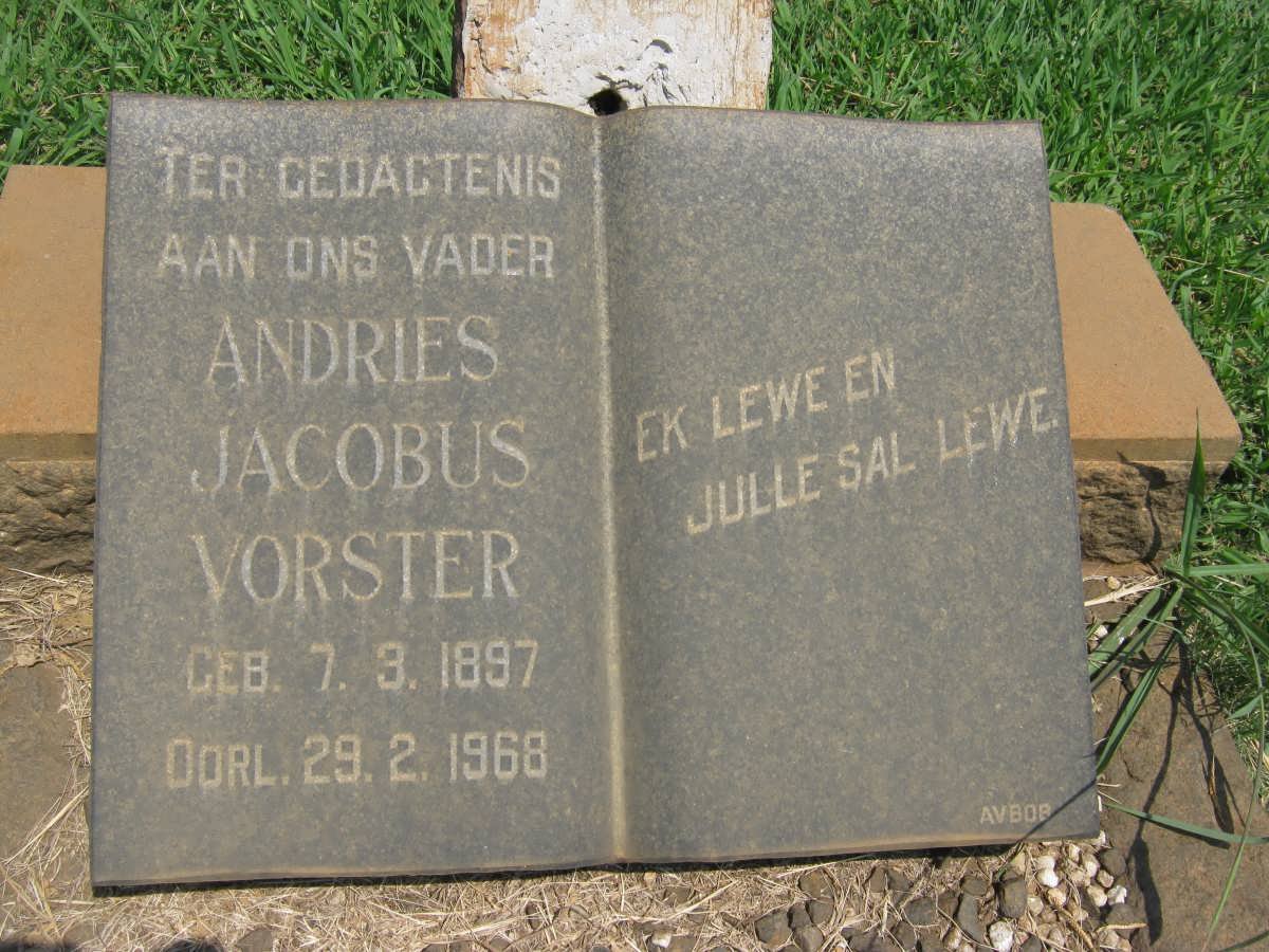 VORSTER Andries Jacobus 1897-1968