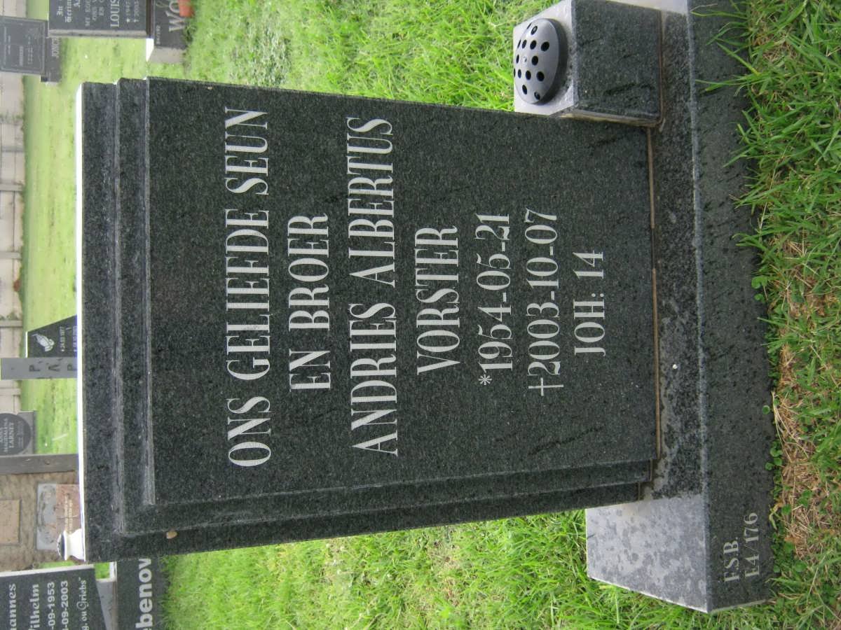 VORSTER Andries Albertus 1954-2003