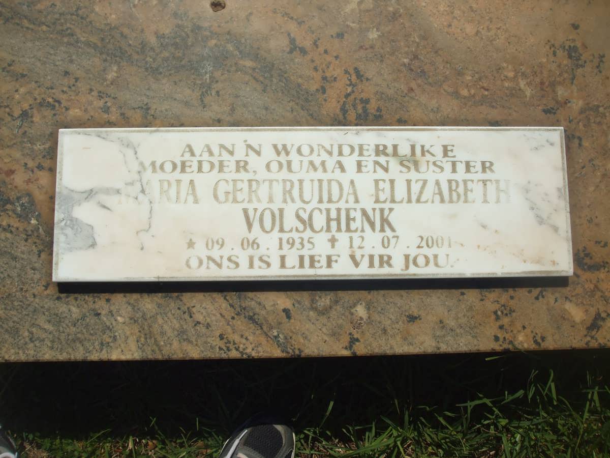 VOLSCHENK Maria Gertruida Elizabeth 1935-2001