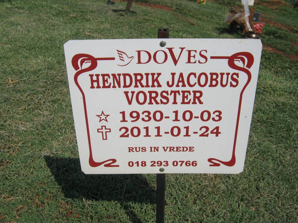 VORSTER Hendrik Jacobus 1930-2011
