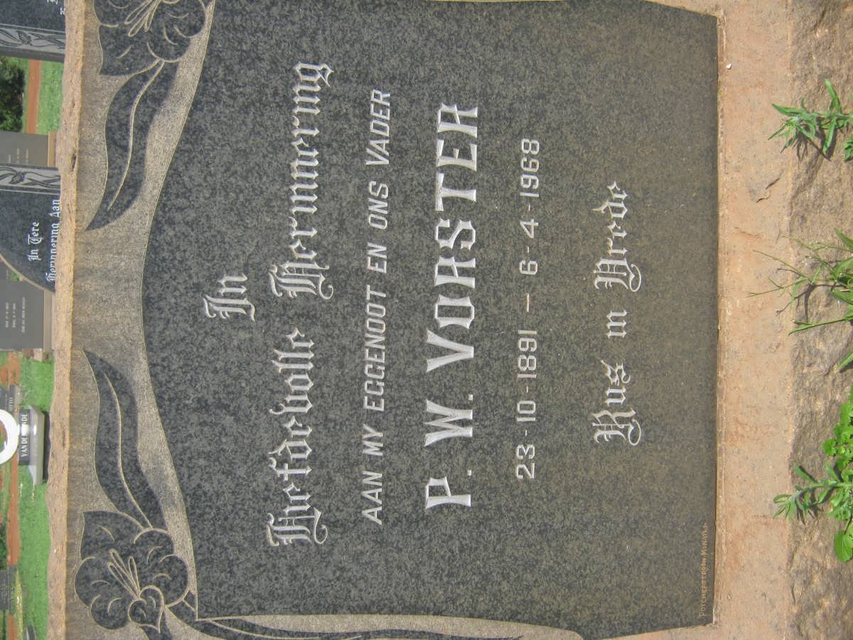 VORSTER P.W. 1891-1968