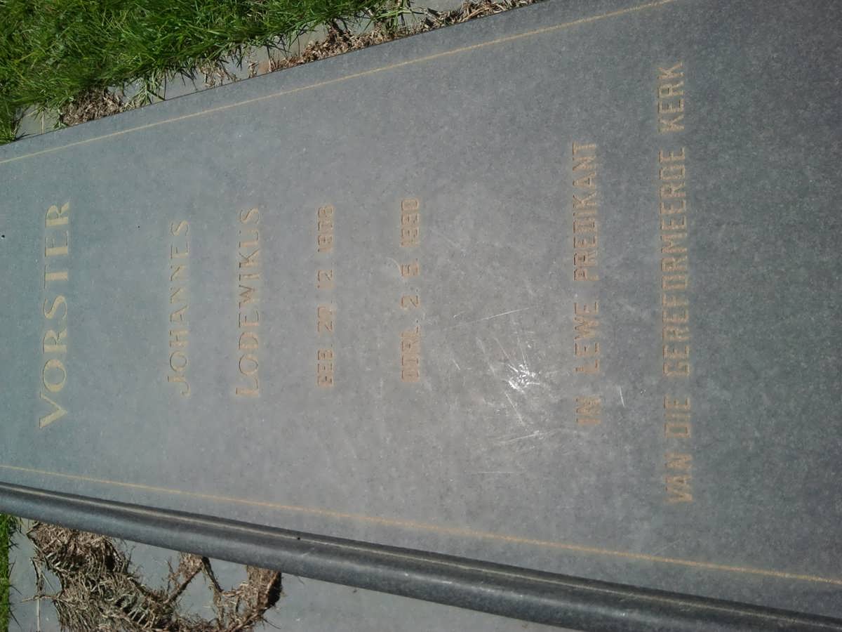 VORSTER Johannes Lodewikus 1906-1990