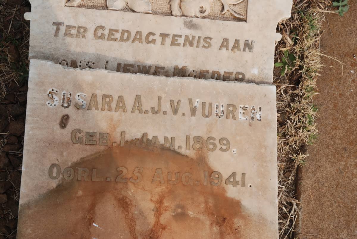 VUUREN Susara A., J. v. 1869-1941